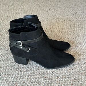 Black Ankle Boots with Buckle Detail